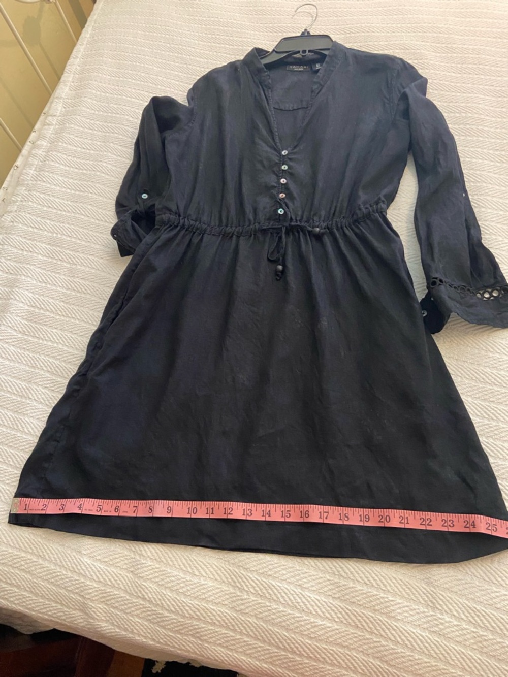 Tahari linen A-line midi dress